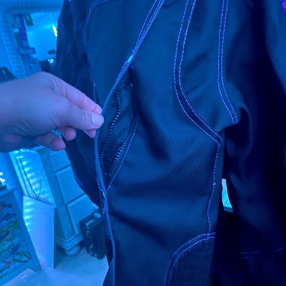 Vance Leathers Women's Black & Purple Textile Jacket Reflective Tribal Detail - Picture 11 of 12